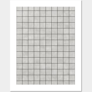 Small Grid Pattern - Grey Posters and Art